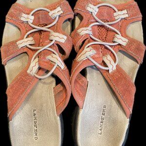 Lands End Orange Slip on Sandals Size 6